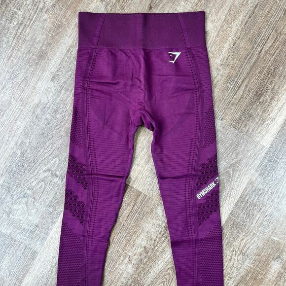 Gymshark Flawless Knit Tights In Ruby Mesh Leggings High Rise - Picture 4 of 6